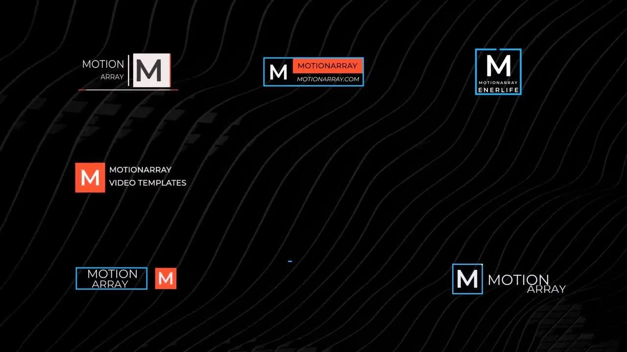 带有文本的打包徽标动态动画像素设计精选AE模板