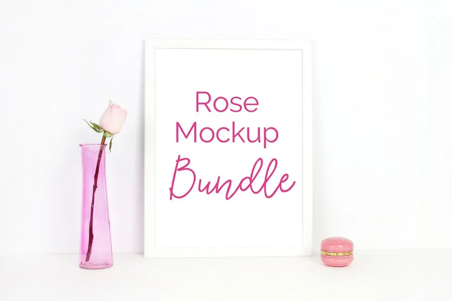 玫瑰花配图照片展示样机 Rose Mockup Bundle (5 Images)