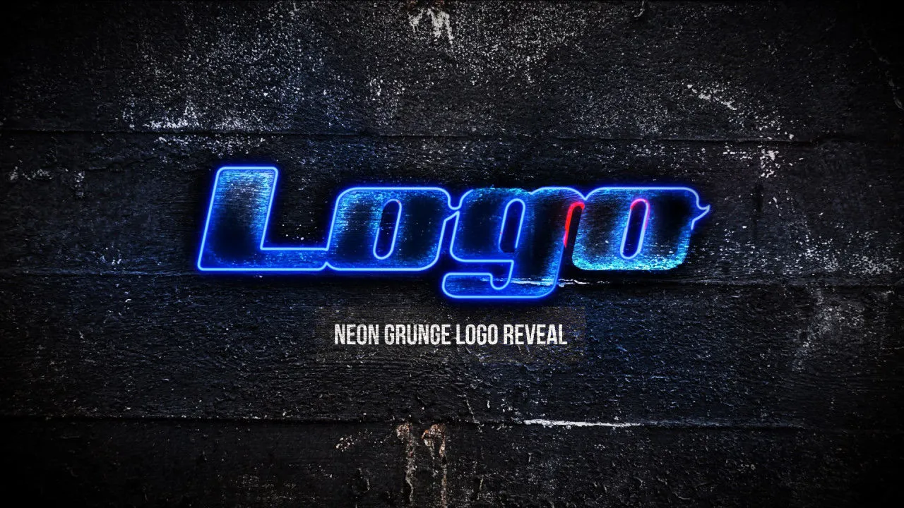 霓虹灯垃圾徽标像素设计精选AE模板