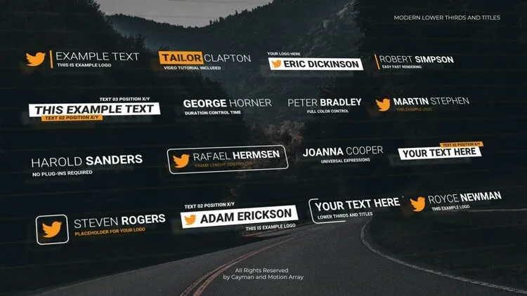 16个整洁简单的低三分之二标题动画像素设计精选AE模板