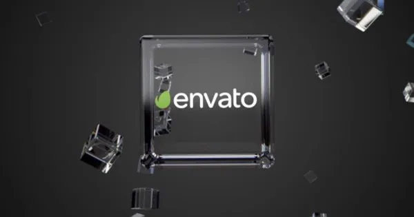 3D玻璃立方体logo演示像素设计精选AE模板 Cube Logo