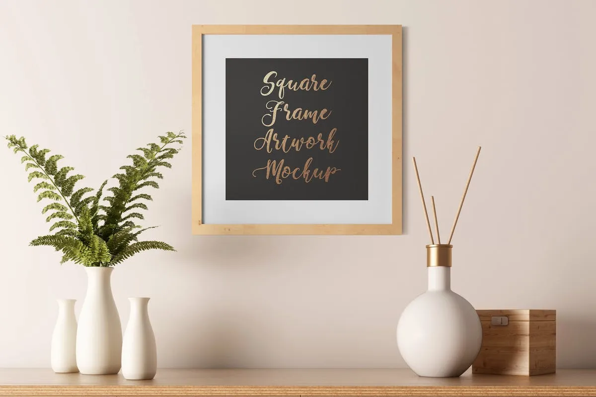 实木画框展示样机套装V3 Light Interior Frame Artwork Mockup#8211; Set 3