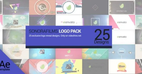 25款电影Logo演示像素设计精选AE模板 Sonorafilms Logo Pack