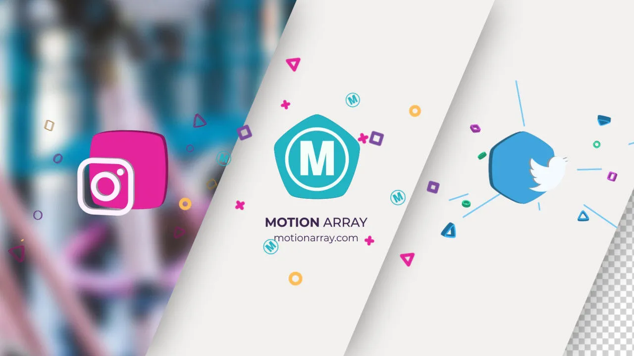 干净多彩最小徽标像素设计精选AE模板