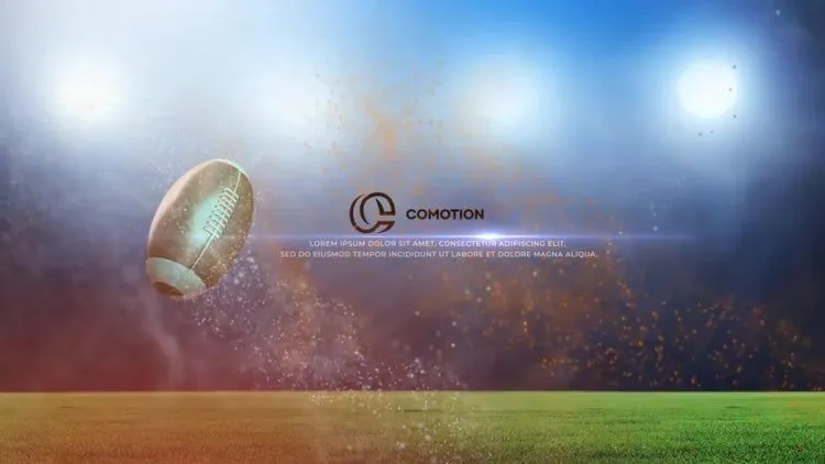 橄榄球球徽标动态动画效果ae模板