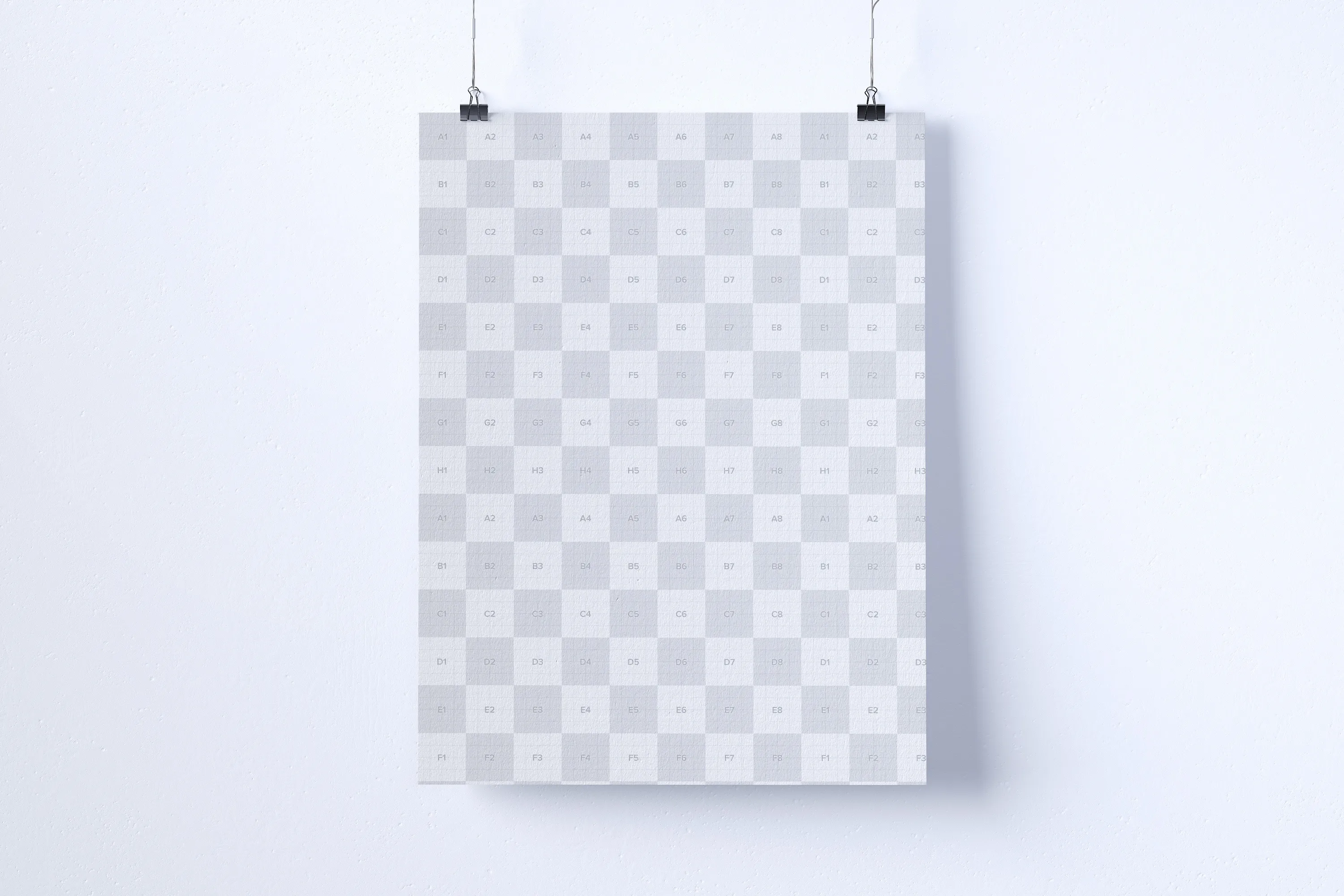 海报排版设计悬挂张贴效果预览样机模板 2:3 portrait hanging poster mockup