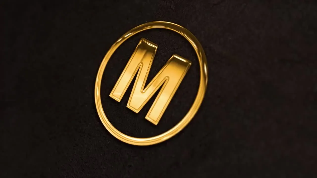 金色的电影光泽徽标显示像素设计精选AE模板