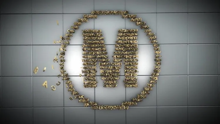 金色炫酷徽标动画ae模板