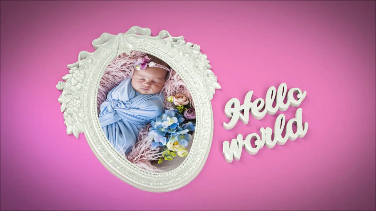 动态宝贝3D相框生日时间线过渡像素设计精选AE模板