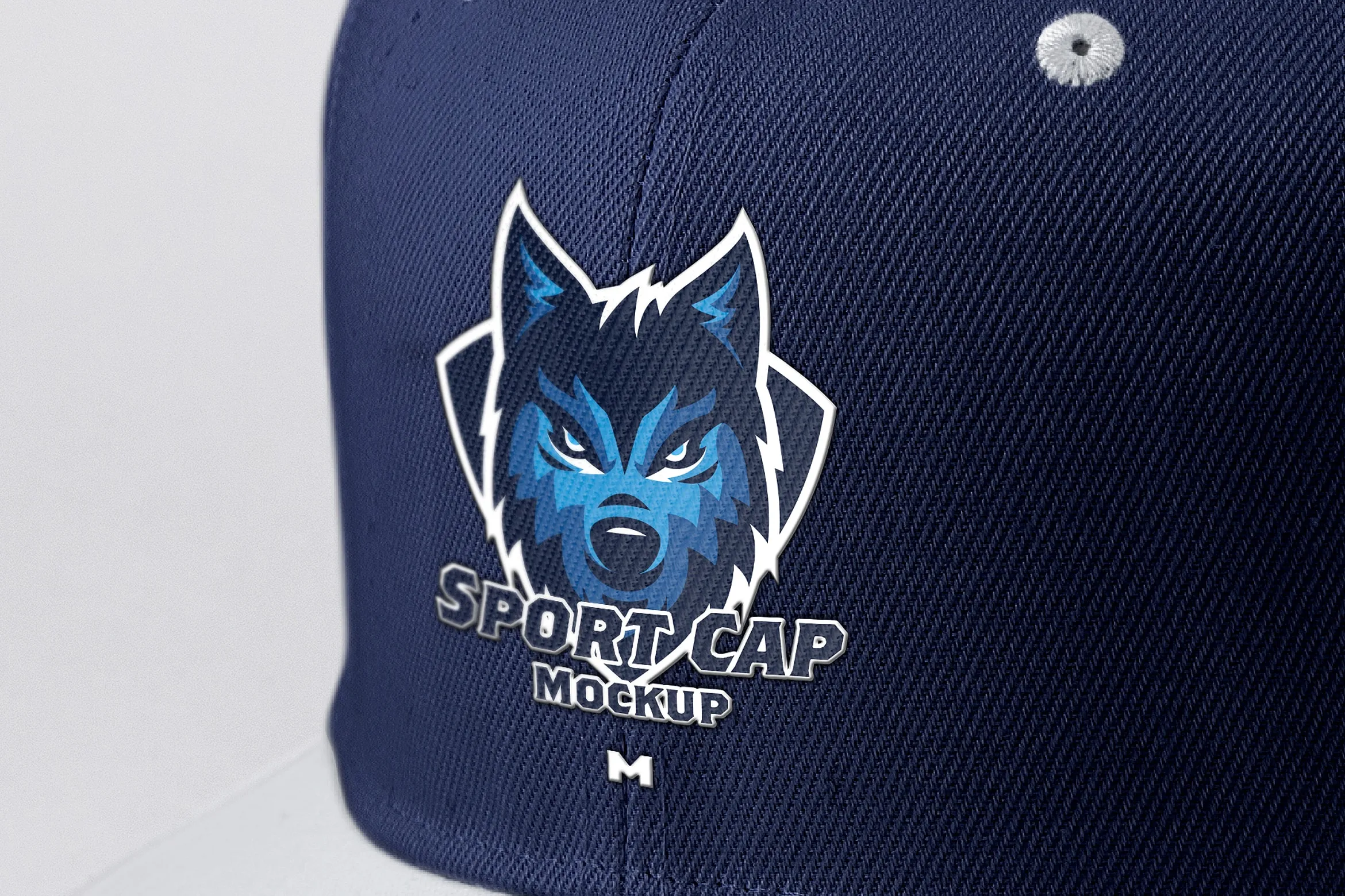 运动帽品牌设计前视图样机模板01 Sports Cap Semi Front View Mockup 01