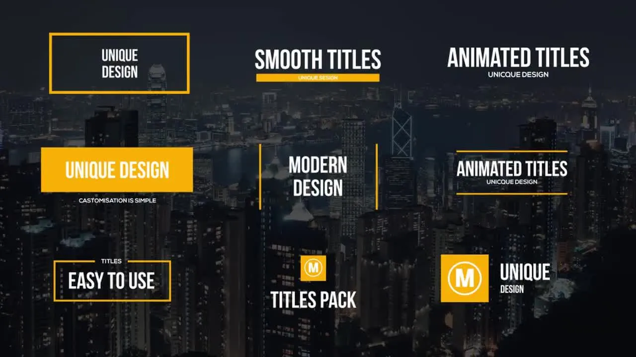 简约迷你标题字幕动画特效像素设计精选AE模板