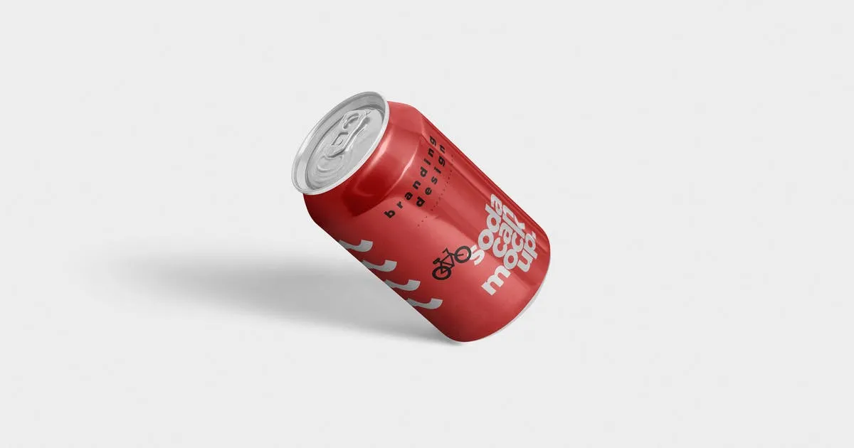 碳酸饮料易拉罐外观设计图像素设计精选模板 Tin Soda Can Mockups