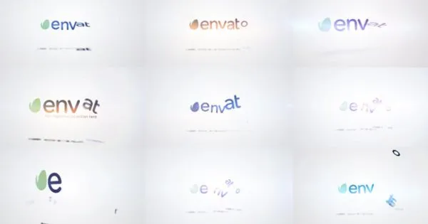 企业品牌Logo演示特效像素设计精选AE模板 Quick Logo Sting Pack 12: Five Logo Parts