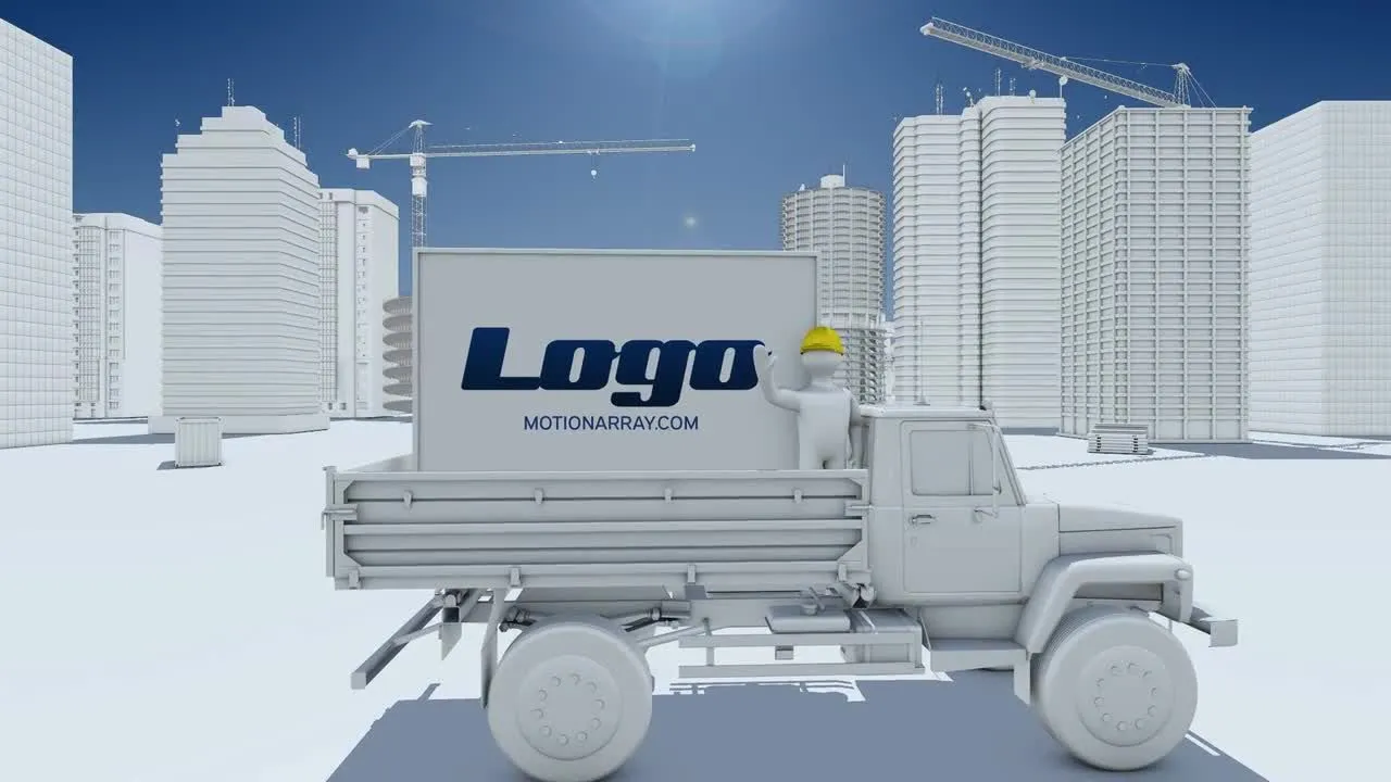 建筑施工搭建风格文字Logo像素设计精选AE模板