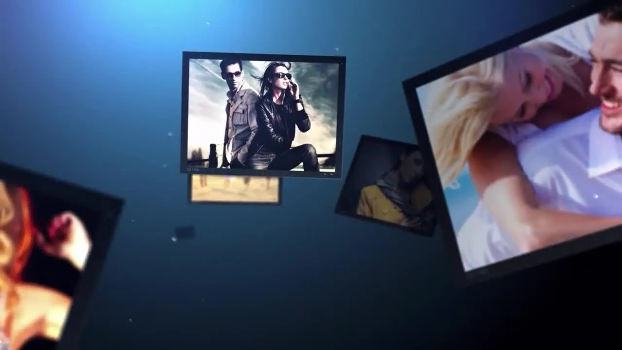 安静的下落效果照片展示像素设计精选AE模板