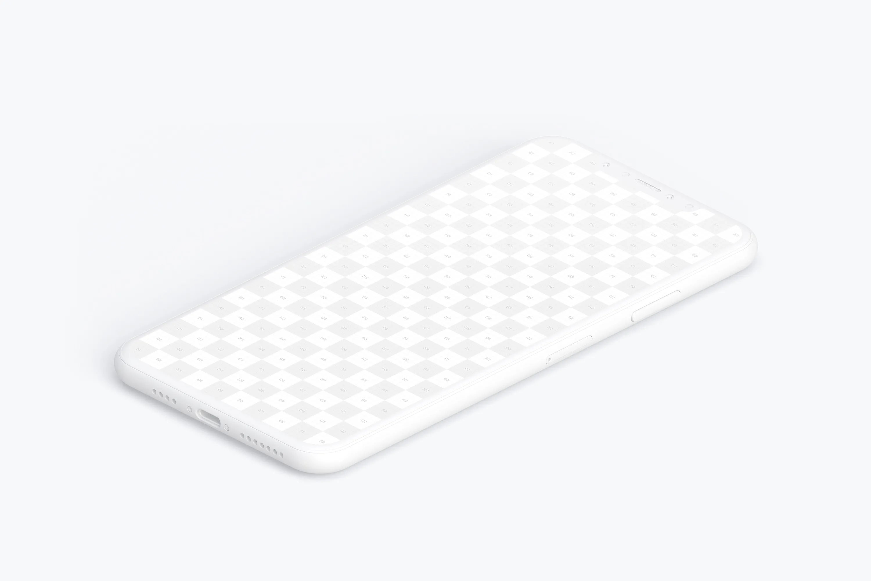 iPhone XS Max智能手机APP应用UI设计效果图右视图样机 Isometric Clay iPhone Xs Max Mockup, Right View