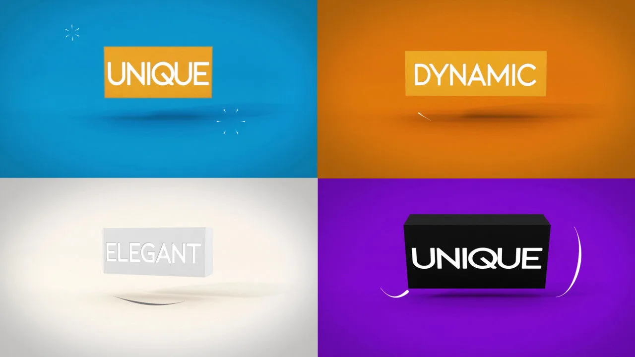 动态多维数据集徽标显示像素设计精选AE模板