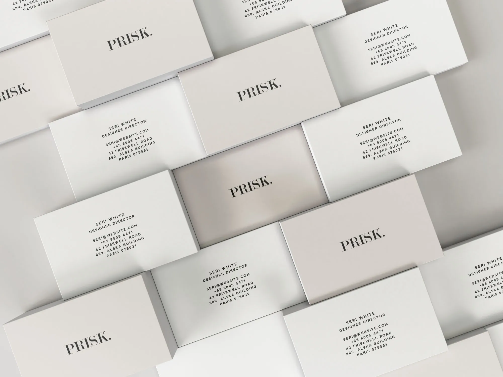 堆叠式企业名片设计立体效果图样机 Stacked Business Card Mockup