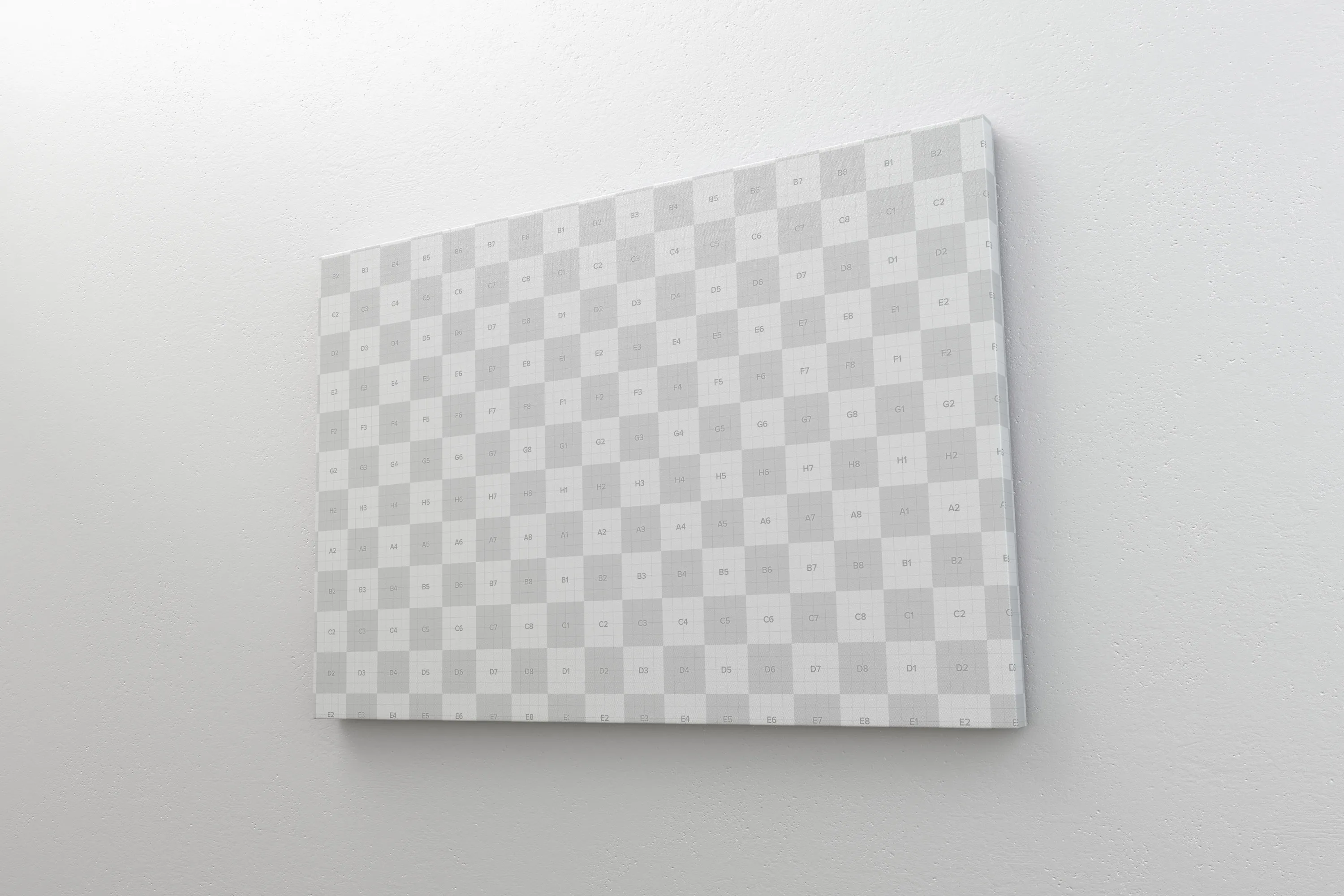 挂墙画框画布艺术作品＆照片展览右视图样机素材 3:2 Landscape Canvas Mockup Hanging on Wall, Right View