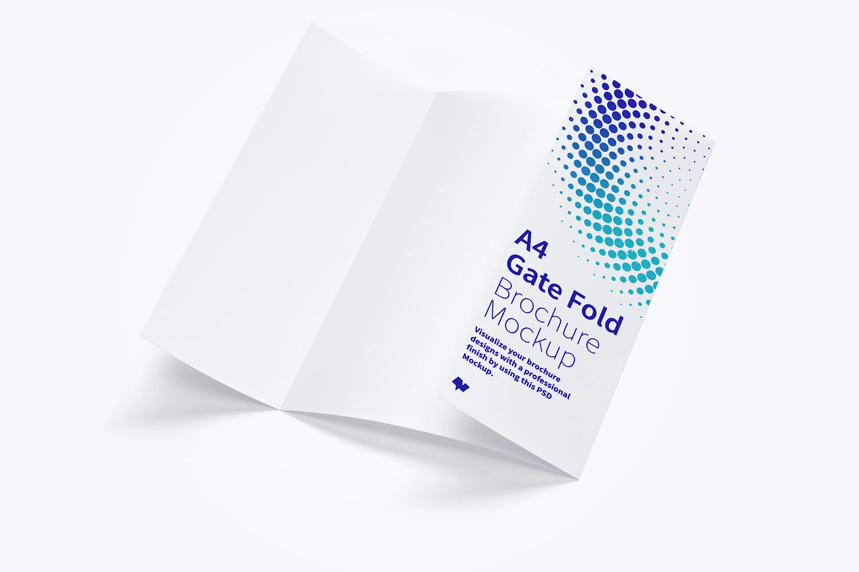 A4纸折叠企业宣传传单设计效果图样机02 A4 Gate Fold Brochure Mockup 02
