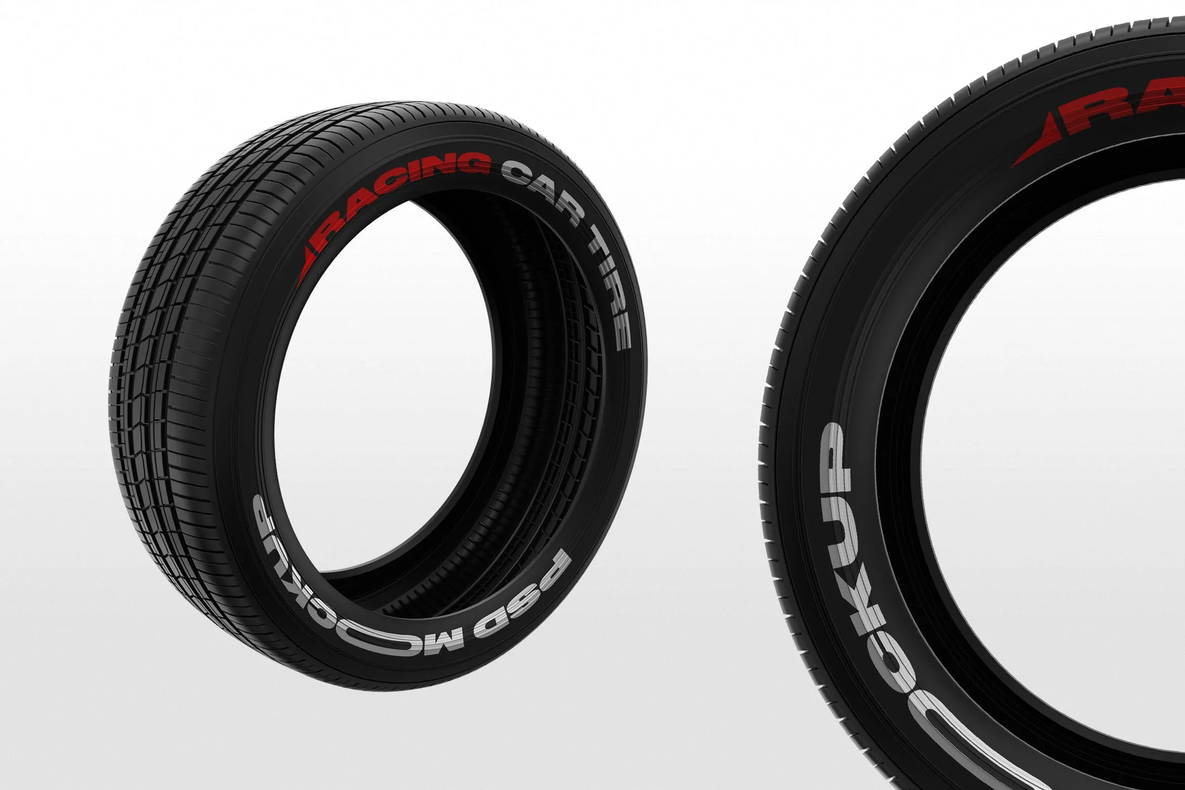 赛车轮胎外观喷涂图案设计预览像素设计精选 Racing Car Tire Mockups