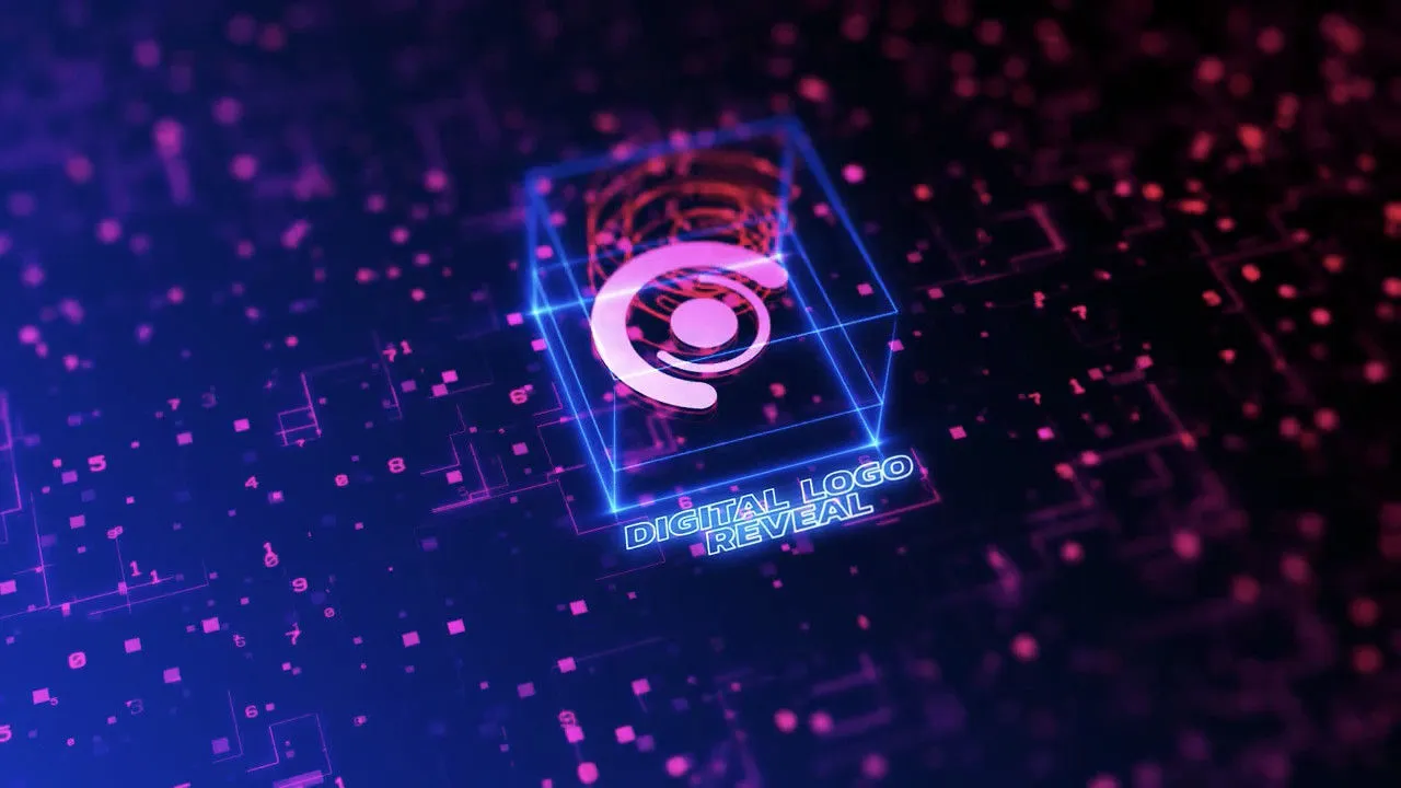 炫酷M字母徽标显示ae模板