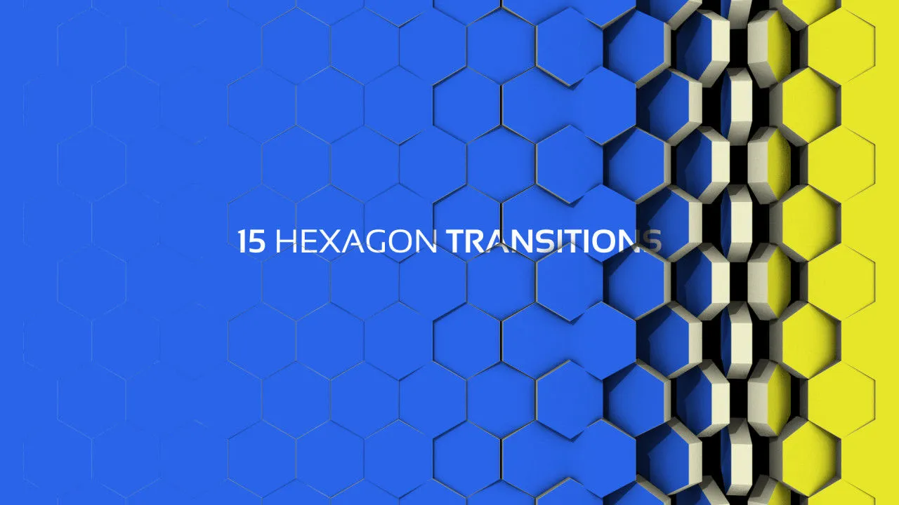 六角过渡酷炫动画幻灯片像素设计精选AE模板