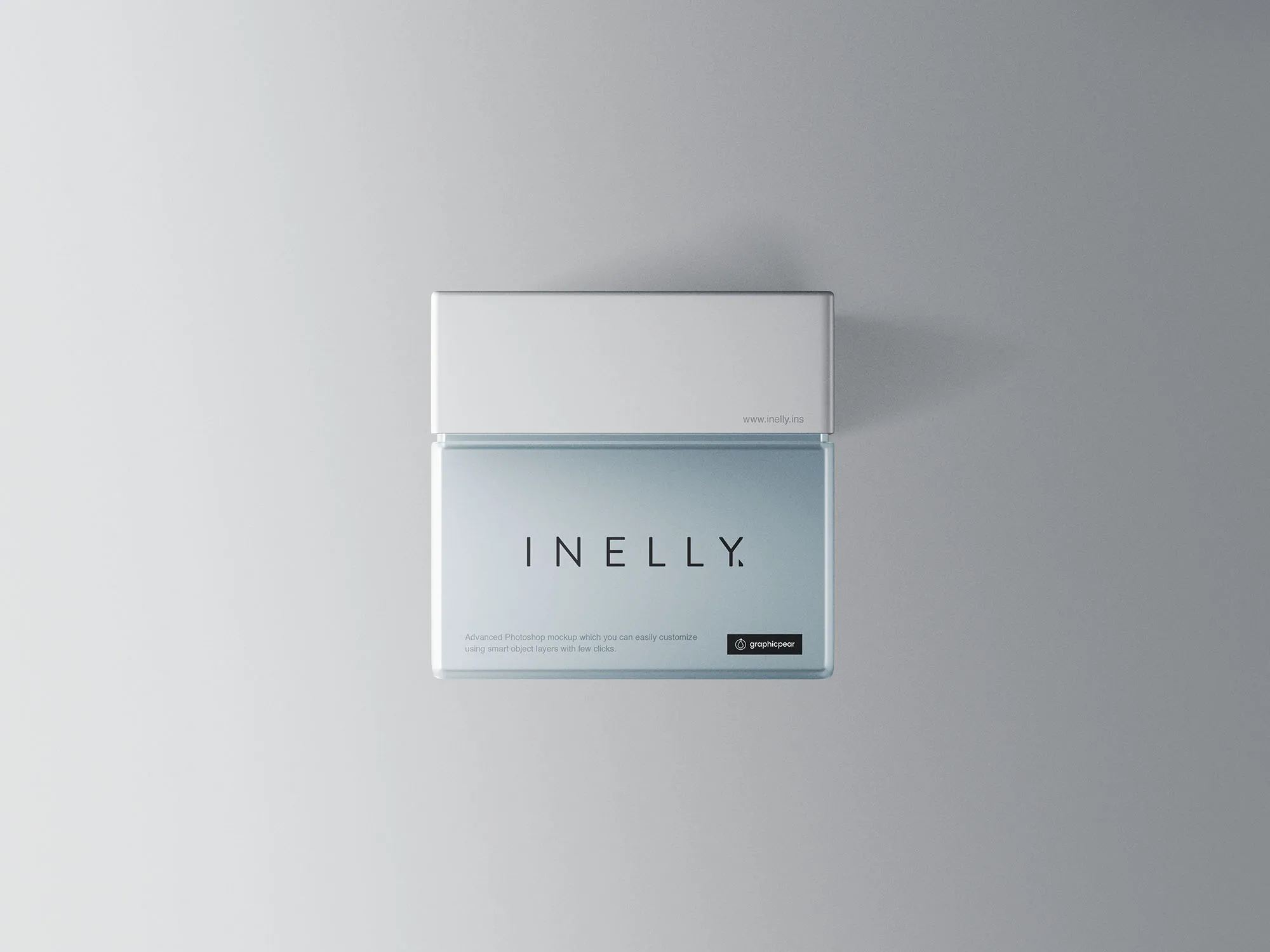 玻璃香水瓶设计效果图样机模板 Glass Square Cosmetic Jar Mockup