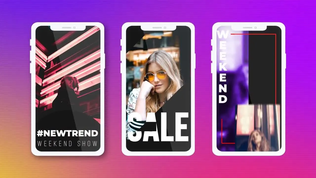 20个酷炫明亮且动态动画的Instagram故事像素设计精选AE模板