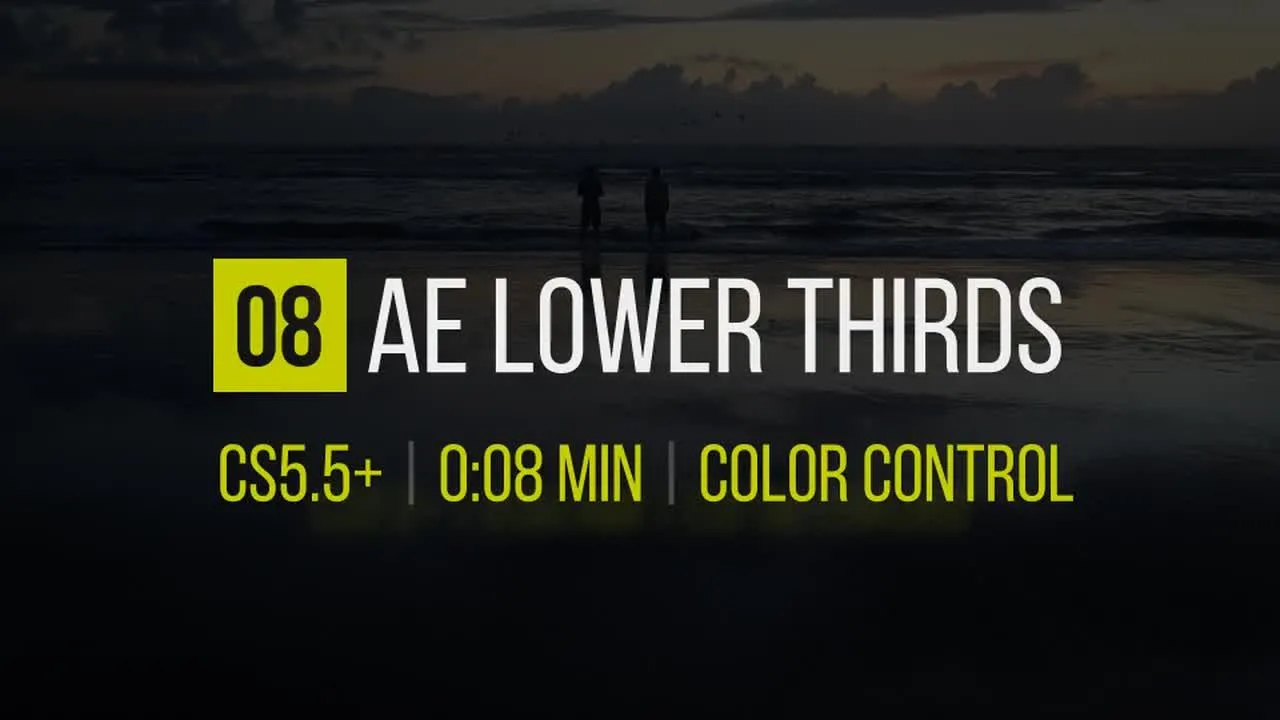 干净优雅的下三分之一标题像素设计精选AE模板