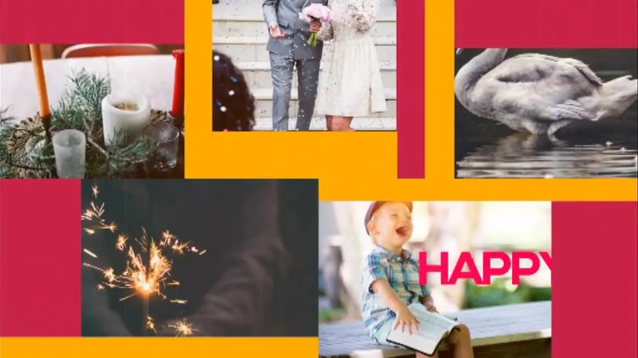 充满活力的快乐幻灯片像素设计精选AE模板