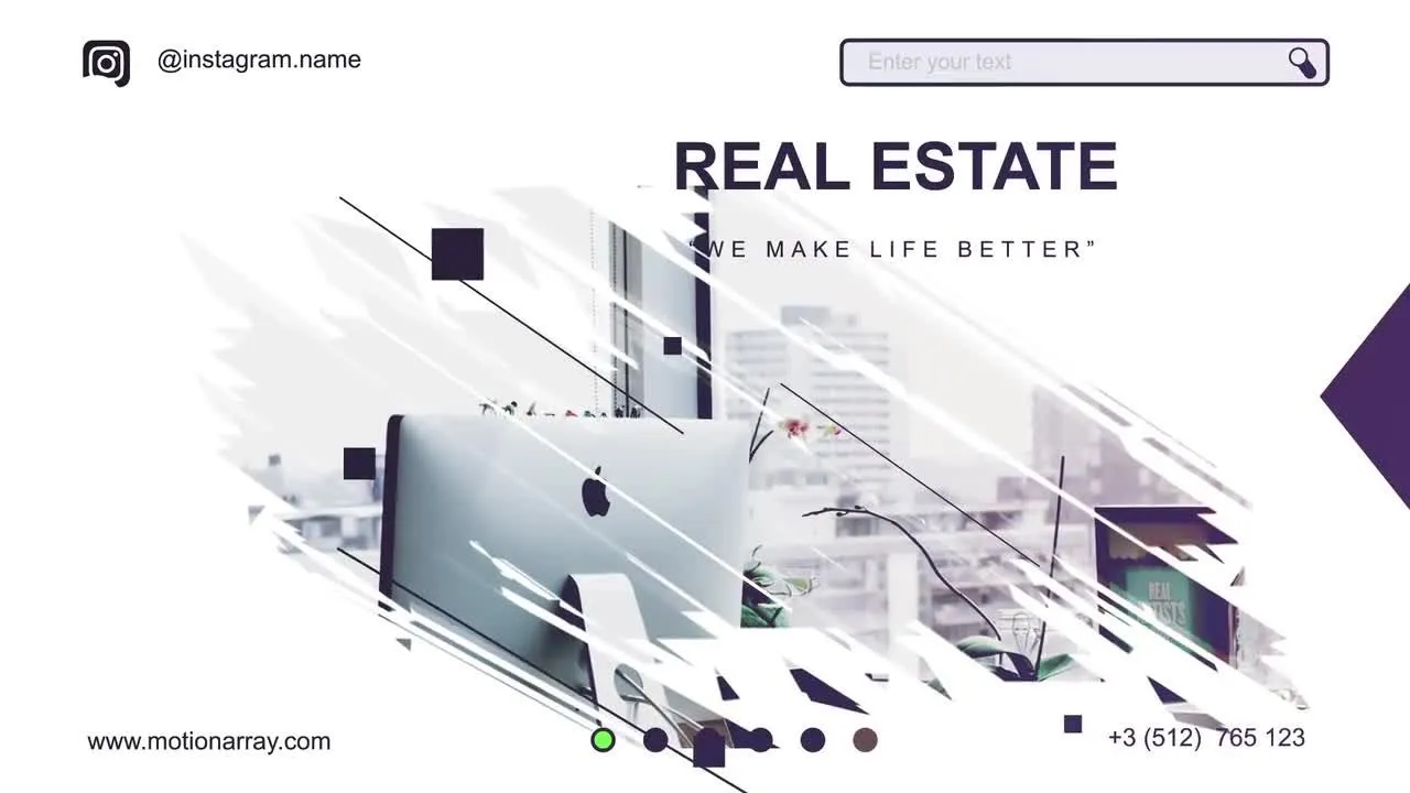 现代简约房地产创意动画像素设计精选AE模板