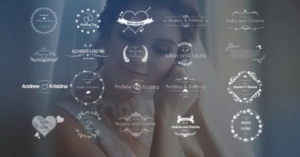 婚礼视频婚礼开场视频标题字幕像素设计精选AE模板 Wedding Title V.2