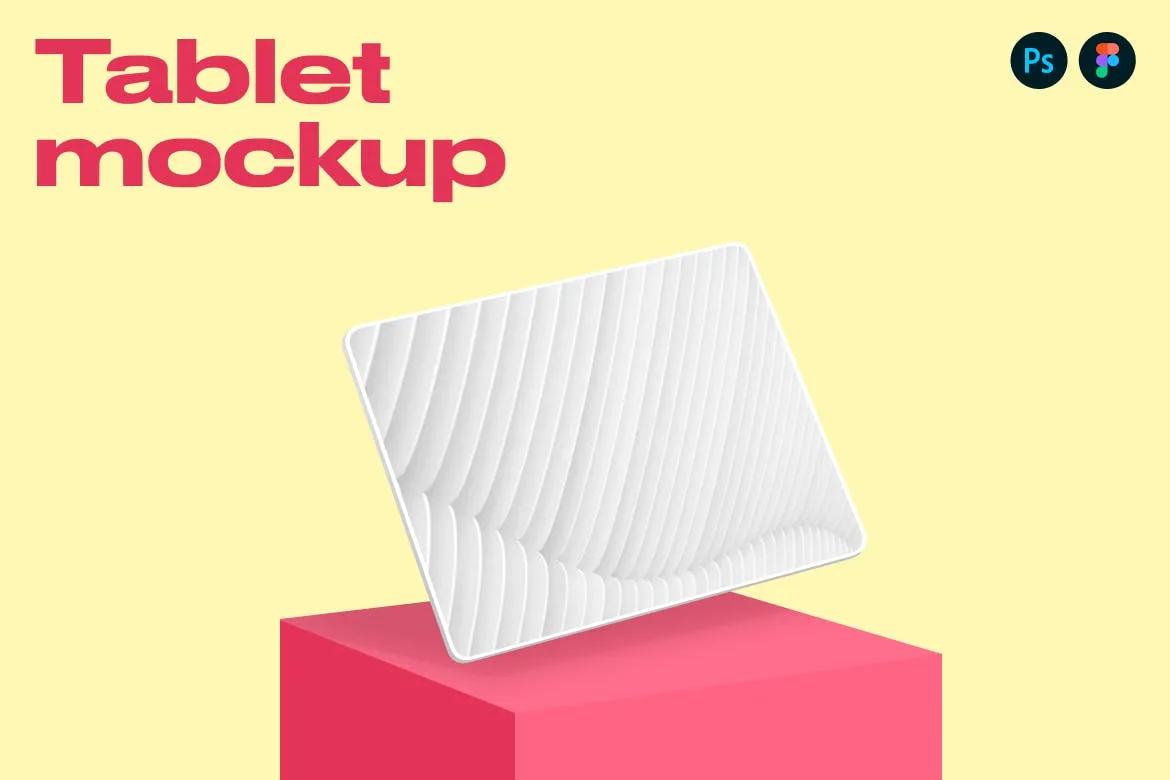 展台平板电脑屏幕预览样机模板 Tablet mockup