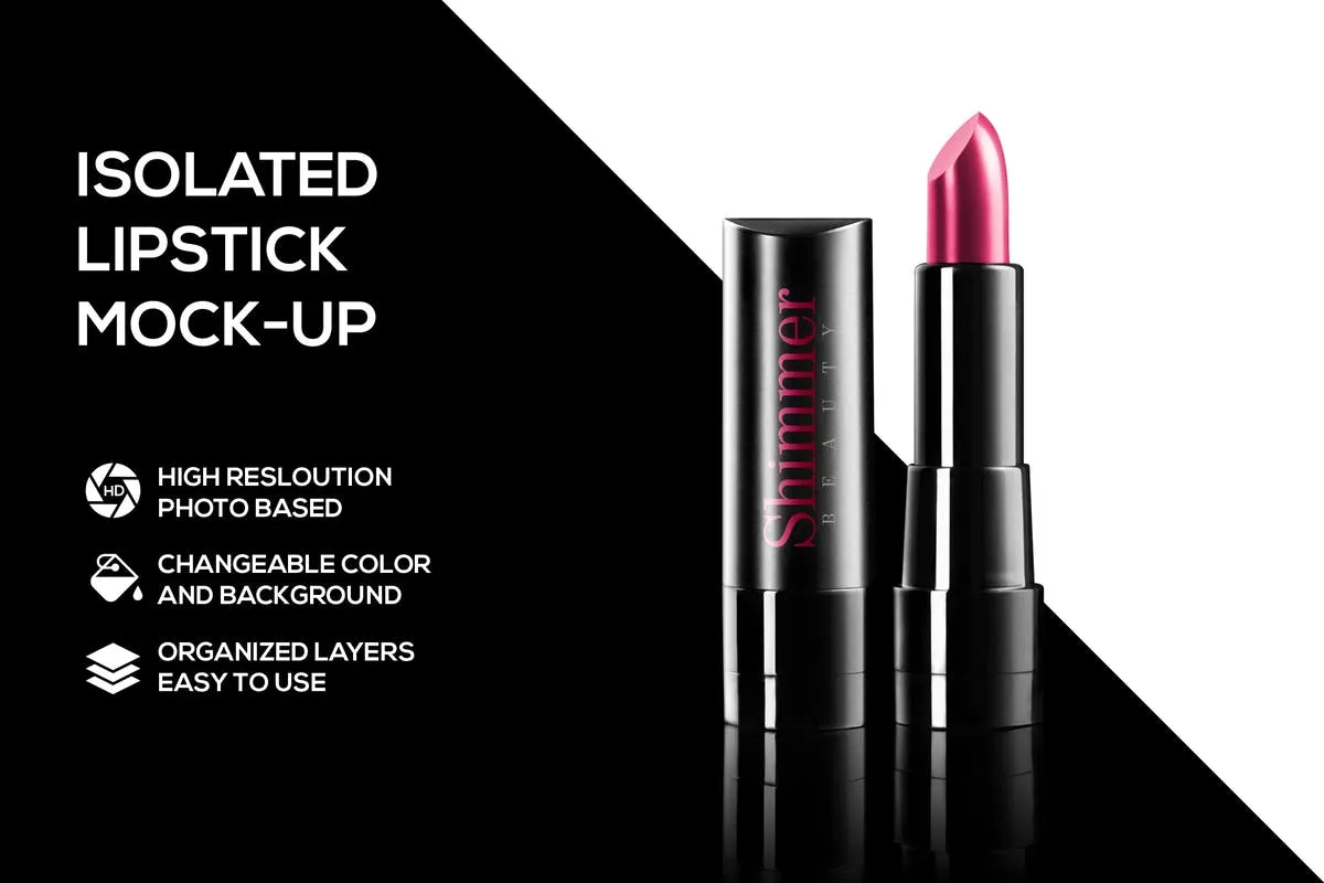 口红化妆品包装设计样机模板 Lipstick mockup