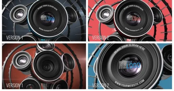 镜头组装3D特效Logo演示像素设计精选AE模板 Photography Lens Logo 2