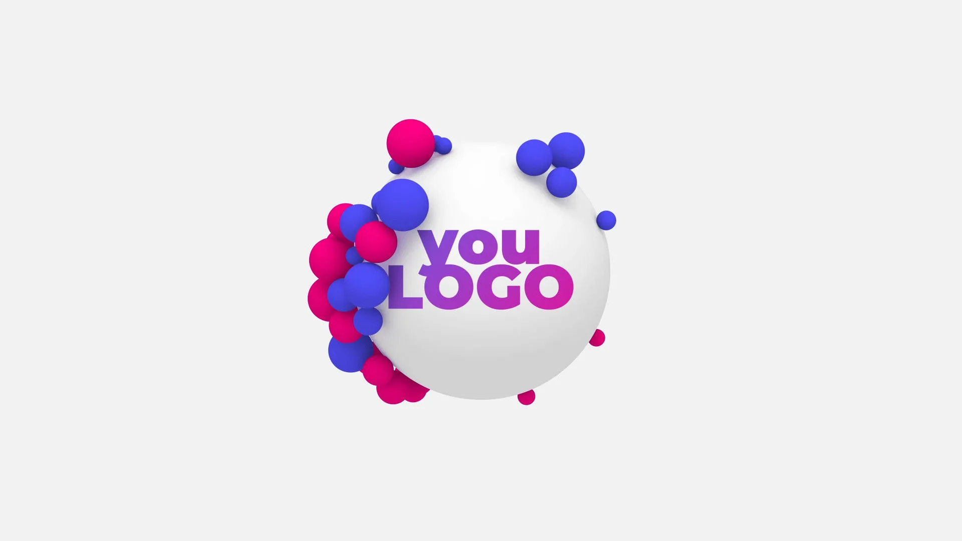 超现代风格时尚球状logo展示像素设计精选AE模板