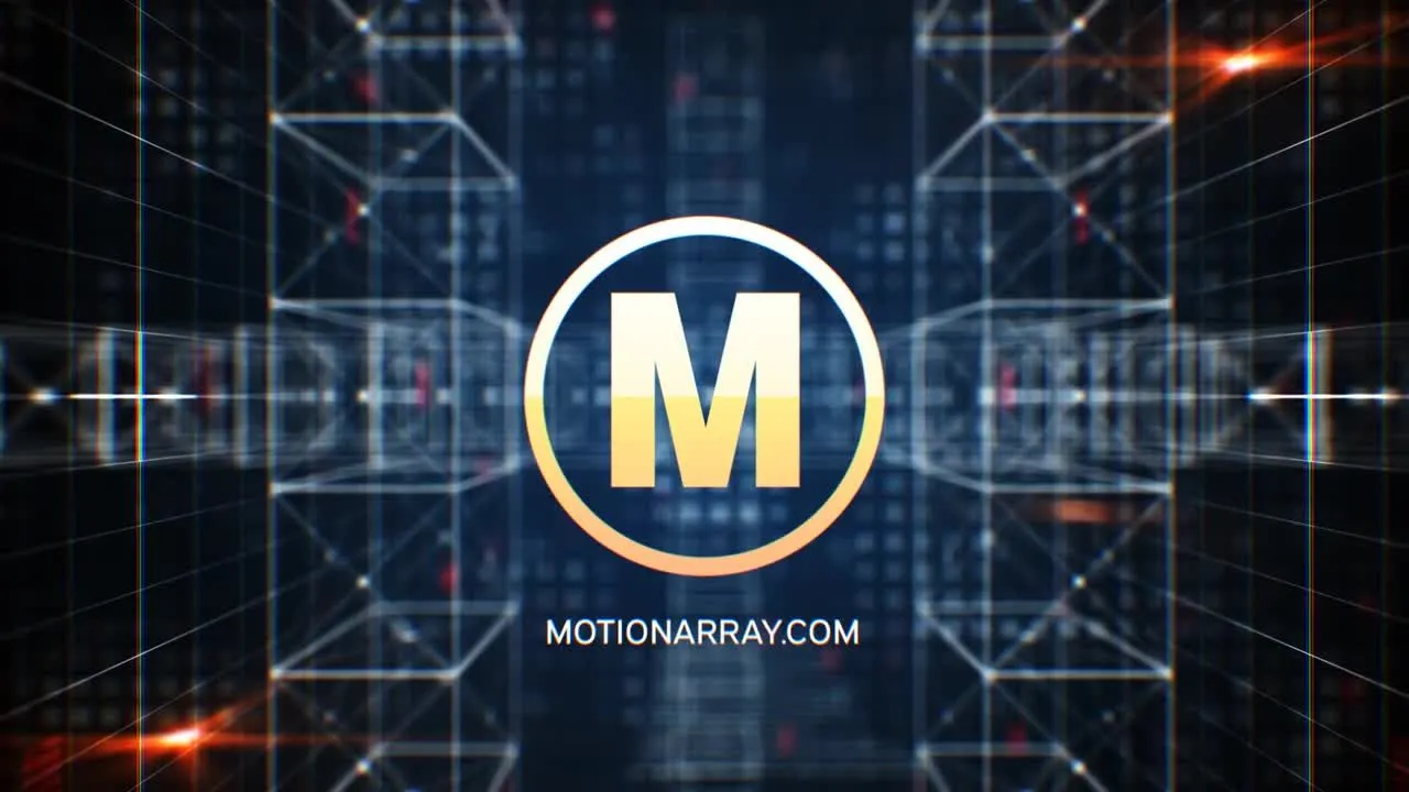 科技建筑3D徽标显示像素设计精选AE模板