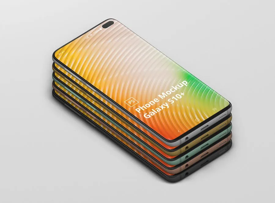 三星Galaxy S10 Plus手机APP UI样机展示模型mockups