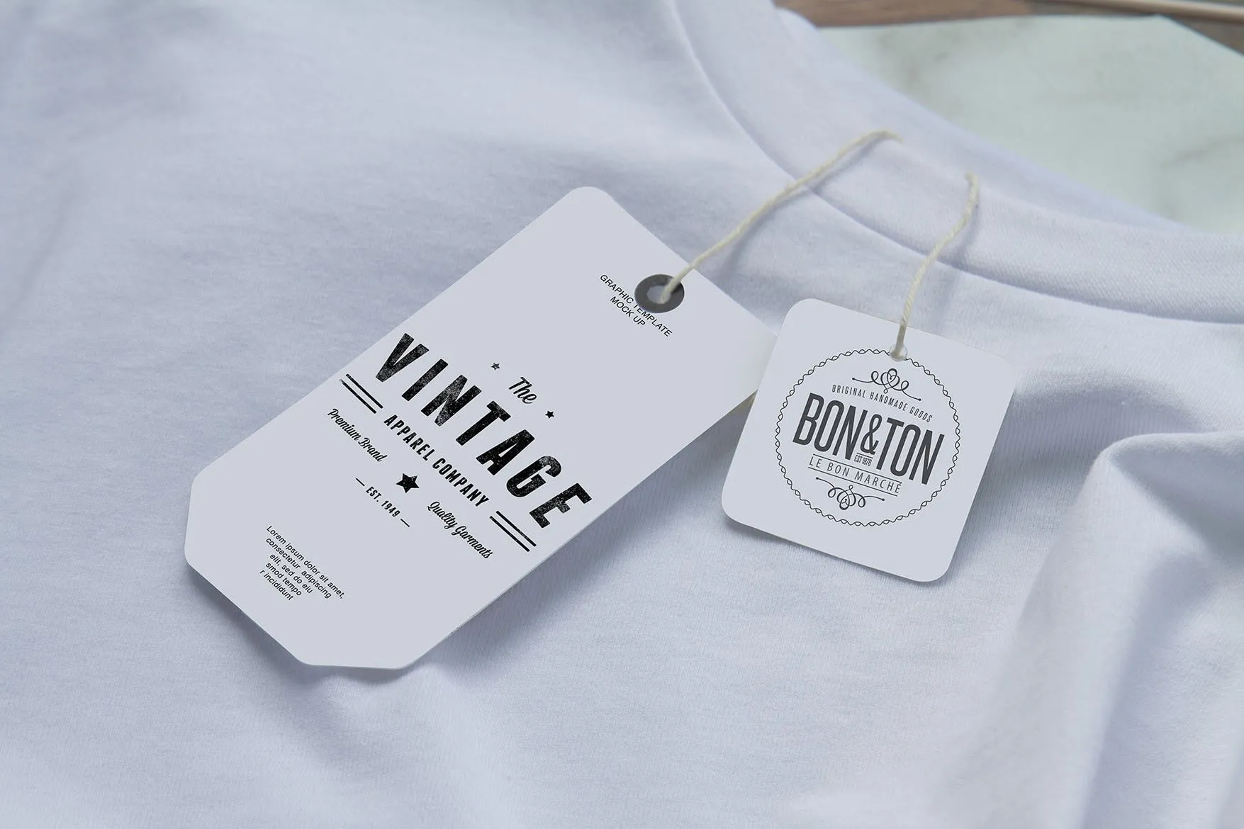 服装吊牌标签设计样机模板 Clothing Label Mockup