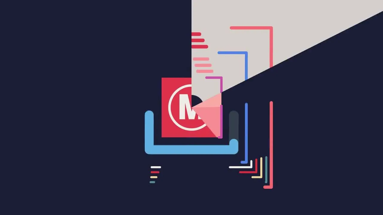 明亮多彩的动态动画形状Logo展示像素设计精选AE模板