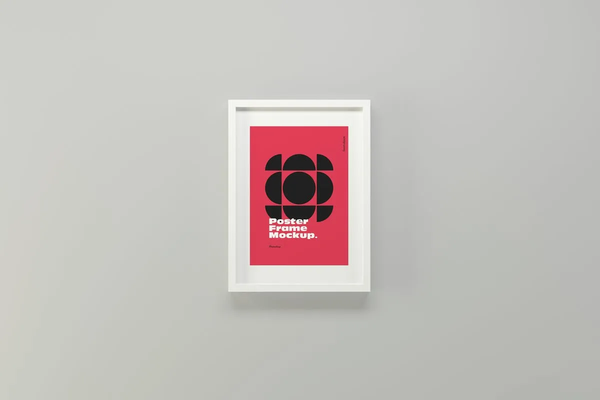 海报/照片简约白色框架样机模板 Poster Frame Mockups