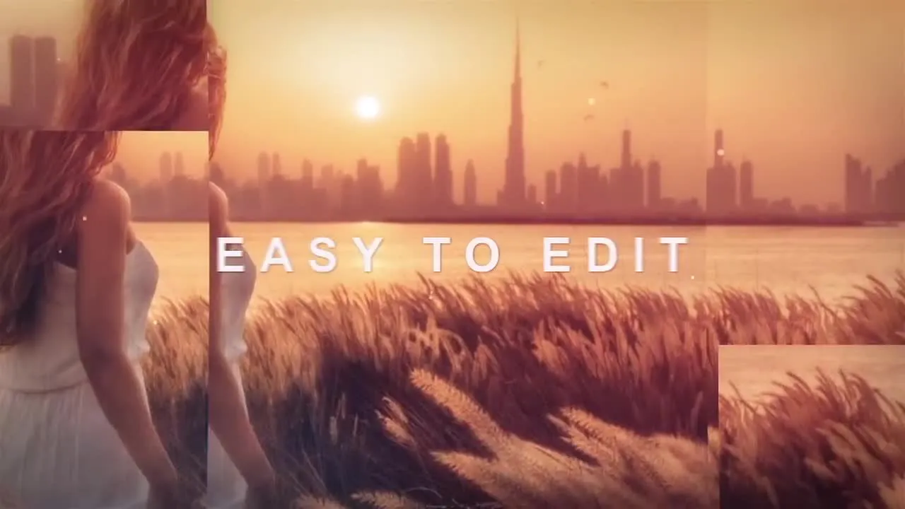 唯美的流动粒子效果动态幻灯片像素设计精选AE模板