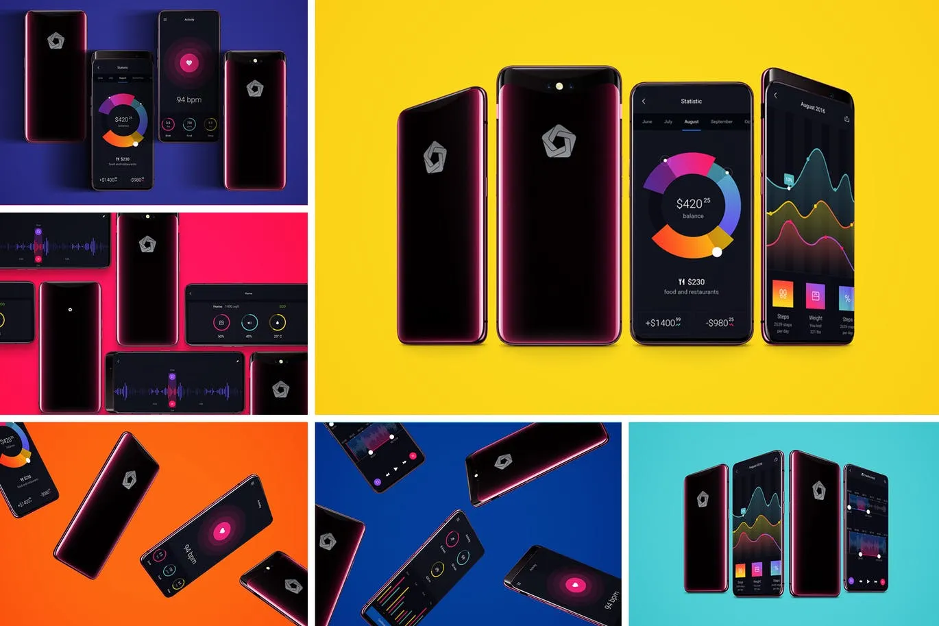 OPPO智能手机Find X样机模板套装 Oppo Find X Kit Mockup