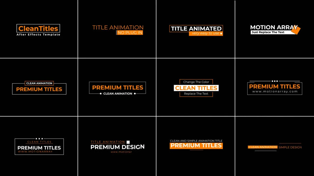 动态简约商业幻灯片动画收缩标题像素设计精选AE模板