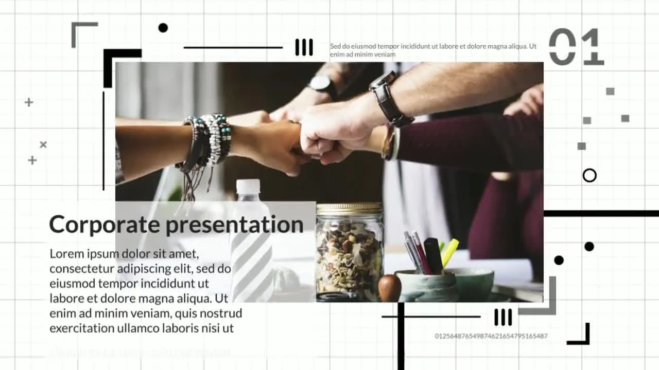 整齐时尚现代的公司介绍幻灯片像素设计精选AE模板