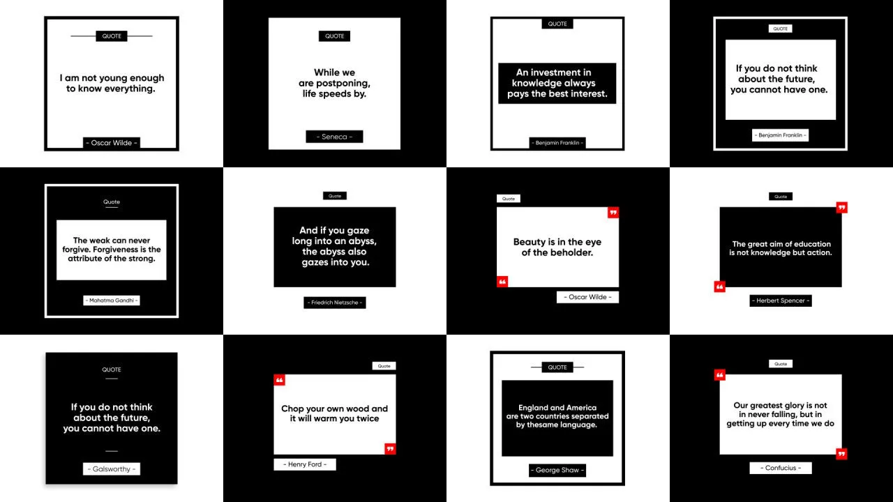 12个动画全屏标题动画像素设计精选AE模板