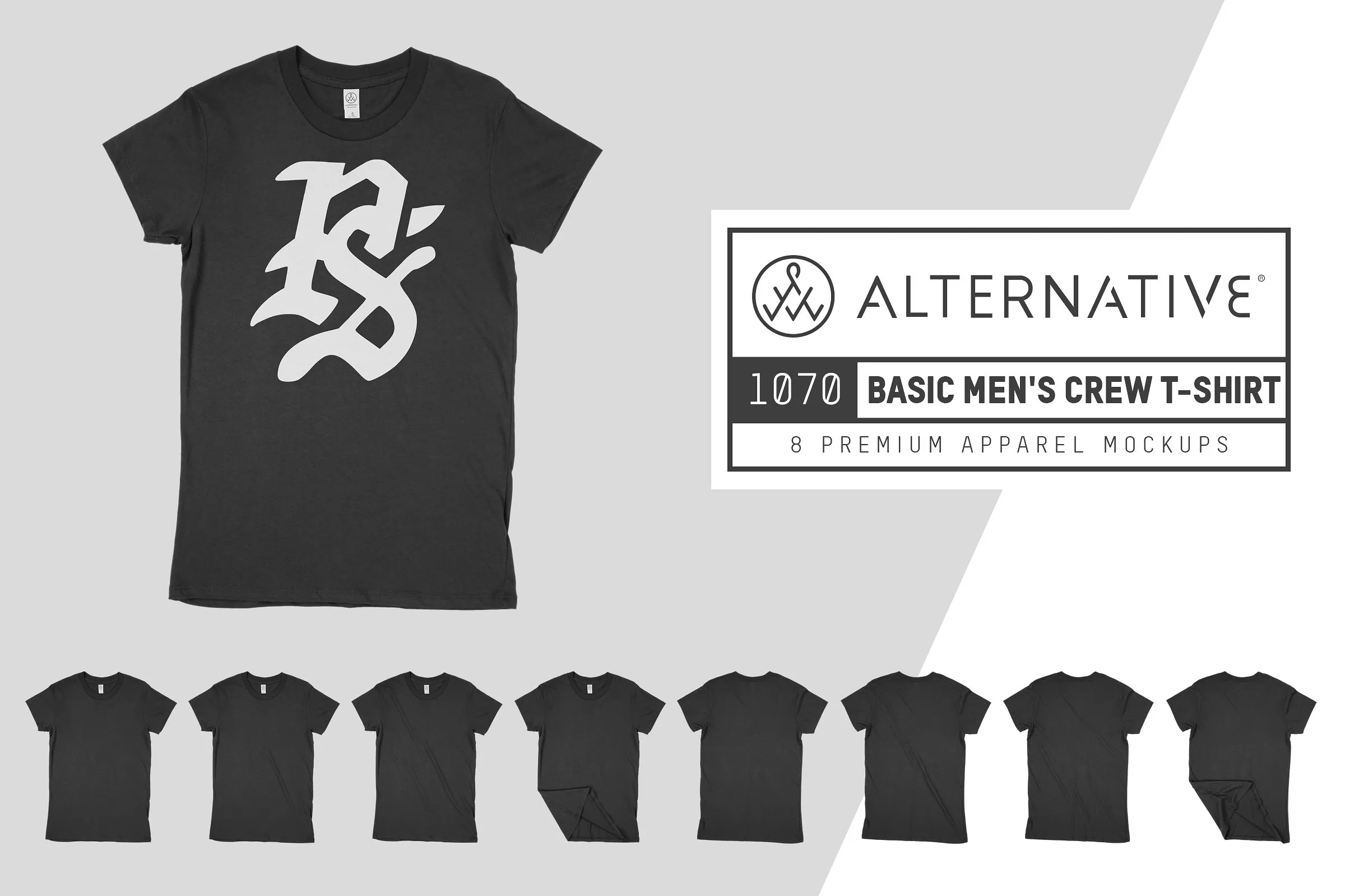 男士夏季T恤服装样机 Alternative 1070 Men#8217;s T-Shirt Mocks