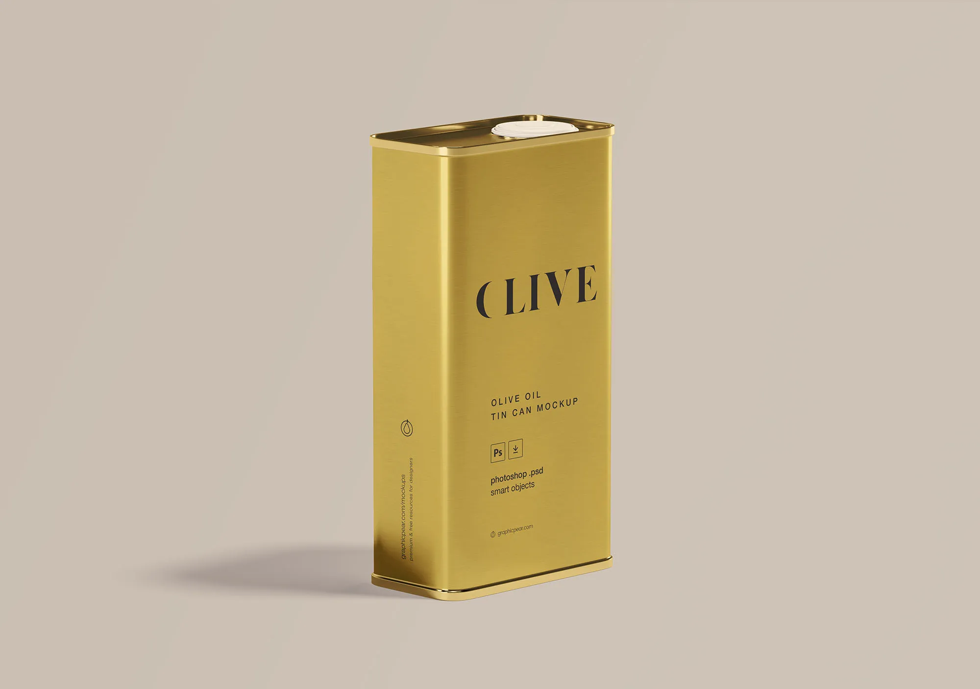 橄榄油罐头包装外观设计样机模板 Olive Oil Tin Can Mockup