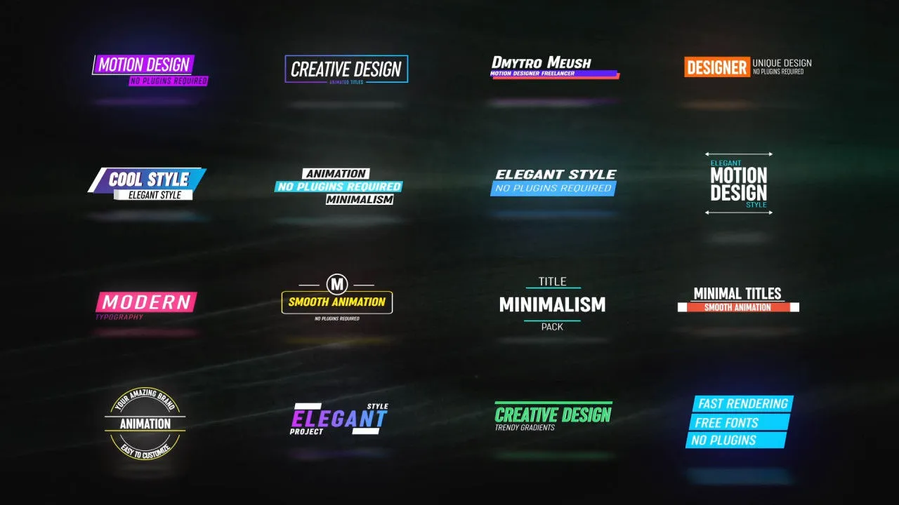 32个全屏典雅标题动画像素设计精选AE模板